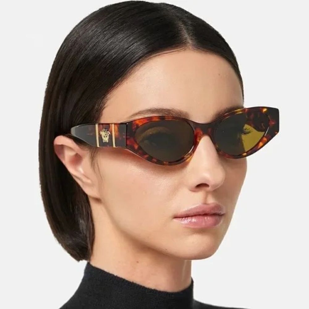 Versace Polarized VE4454 Havana Medusa Sunglasses NEW